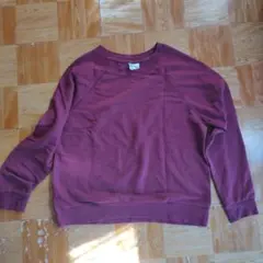 DIVIDED バーガンディ トレーナー L