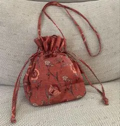 【新品　タグ付】SHOO LA RUE 巾着ショルダーバッグ 花柄のサムネイル