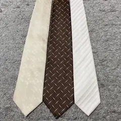 ネクタイまとめ売りブラウン・ベージュ系☆3本セット