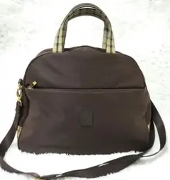 ダックス ハンドバッグ ショルダーバッグ ボストン 2way チェック 茶