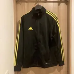 カT adidas ジップアップジャケット 黒/黄