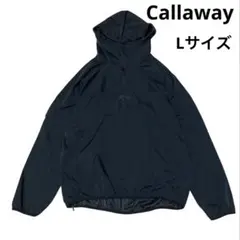 キャロウェイ ハーフジップパーカー ブルゾン 黒 2WAY袖着脱可 ゴルフウェア