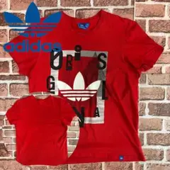 【レア】アディダス☆デカロゴ　Tシャツ　レッド　トレフォイル　Mサイズ