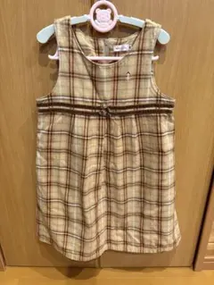 ミキハウス　130㎝　チェックジャンバースカート