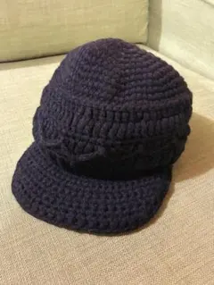 美品Real Voice ブラック ニット帽 キッズ