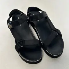 オデットエオディール スポーツサンダル 24.5 ブラック ラインストーン