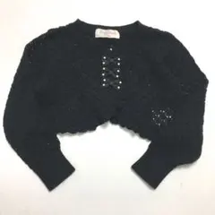 シャーリーテンプル　100cm 透かし編み　ボレロ　リボン　カーディガン