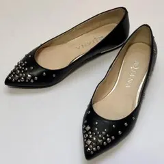✨美品✨ DIANA フラットシューズ スタッズ ポインテッドトゥ レザー