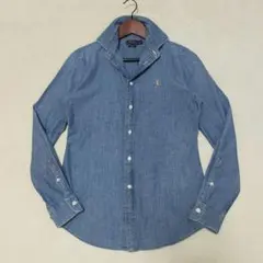 美品　6サイズ　ポロラルフローレン　スリムフィット　シャンブレーシャツ