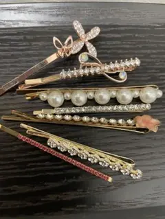 エレガントなクリスタルヘアピン7本セット