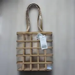 B.C STOCK チェックパターンクリアショルダーBAG ベージュのサムネイル