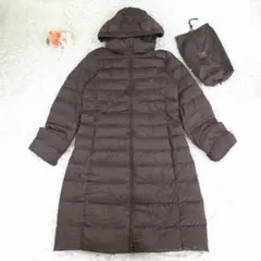 美品◎ユニクロ ロングコート ウルトラライトダウン ブラウン系 茶系 L