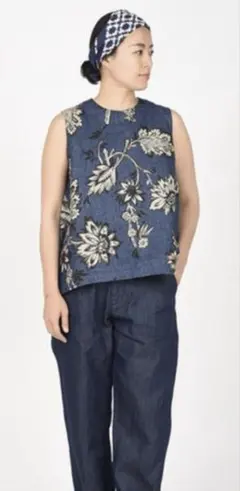 美品】45R 綿麻シャンブレーのカットワークドレス ブラウン | Mercari