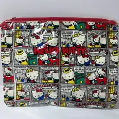 昭和レトロ ハローキティ コミック柄ビニールポーチA4サイズ②