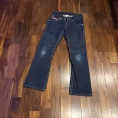 True Religion ダークブルー ストレートデニム