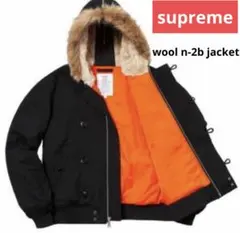 新品 supreme wool n-2b jacket black