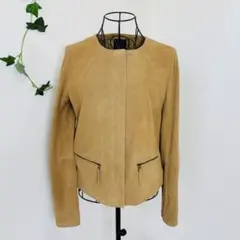 DAMA collection ライダースジャケット ライトベージュ　羊革 sankyo shokai（三京商会） ライダースジャケット レディース