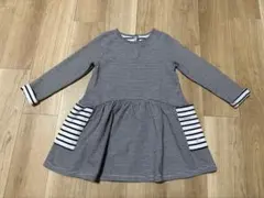 PETIT BATEAU ミラレ　ストライプ 長袖ワンピース　95cm 36m