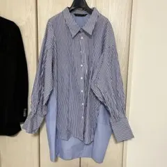 ZARA WOMAN ストライプオーバーサイズシャツ Mサイズ