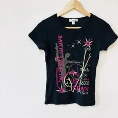 [샤코트] 반팔 프린트 티셔츠 M 블랙 블랙 배턴 트월링 2018