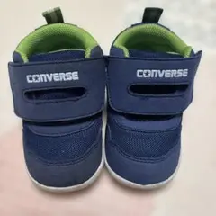 コンバース　ベビーシューズ　ネイビー×グリーン