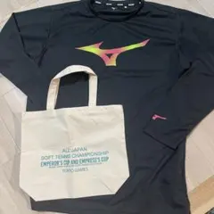 ミズノ ロンT ソフトテニス L ハンドバッグ 長袖プラクティスTシャツ
