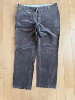 グレー ベージュ　コーデュロイ ストレートパンツ