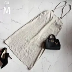 ジーユー【M】キャミワンピース♡ベージュ♡ロングワンピース♡スリット♡マタニティ