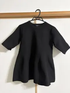COMME CA ISM 半袖 ペプラム トップス ブラック 9号のサムネイル