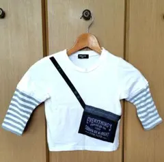 COMME CA ISM ストライプ袖 ロングスリーブTシャツ 100cm