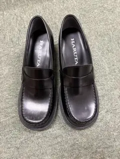 HARUTA ブラック ローファー 中ヒール