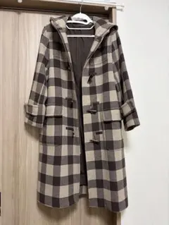 Mila Owen ブラウン系チェック ダッフルコート