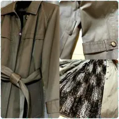 昭和レトロ70s80sロングコート ヒョウ柄ライナー付ヴィンテージ古着レオパード