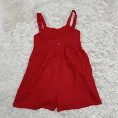 新品　ZARA ザラ　麻　リネン　キッズ　サロペットパンツ　11-12歳　レッド