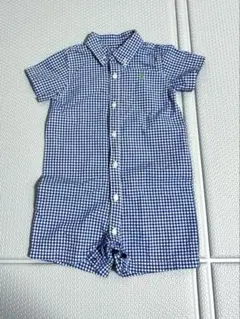 Ralph Lauren ロンパース　9M ギンガムチェック　ブルー