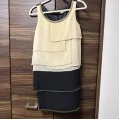 Diagram レイヤードデザインドレス ベージュと黒