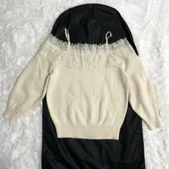 SNIDEL スナイデル レーストリミングニットプルオーバー