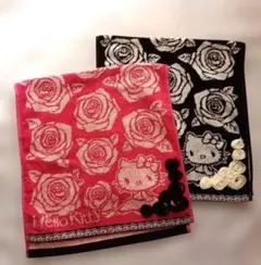 ハローキティ バラデザイン フェイスタオル ２枚セット HELLO KITTY