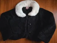 マザウェイズ長袖ファーコートボレロアウターキラキララメ120cm