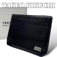TAKEO KIKUCHI 箱付き レザー ブラック 折り財布 6784