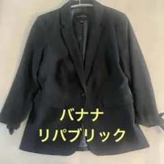 BANANA　REPUBLIC　テーラードジャケット七分袖　ブラック　S