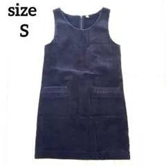 a236【ユニクロ】ワンピース　コーデュロイ　暖かい　チュニック　紺色　美品