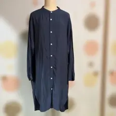 ブ他-12 ELLE エル　ネイビー シャツワンピース 長袖