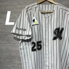 【美品】【デザント】千葉ロッテユニフォーム　背番号25 L