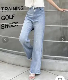 INGNI パール付デニムパンツ