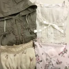 axesfemme 4点セット フード付ジャンパー　ワンピース　ブラウス