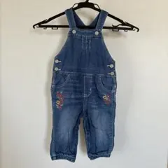 GAP デニム オーバーオール 80 花柄刺繍 baby GAP 花柄　刺繍