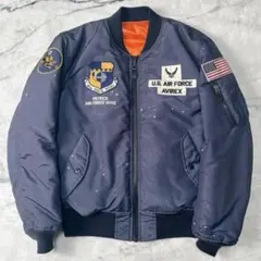 AVIREX フライトジャケット SPACE COMMAND ネイビー2XL