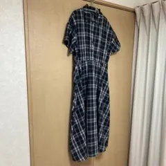 チェック柄シャツドレス XXL