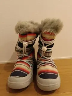 ROXY スノーブーツ マルチカラー ファー付き